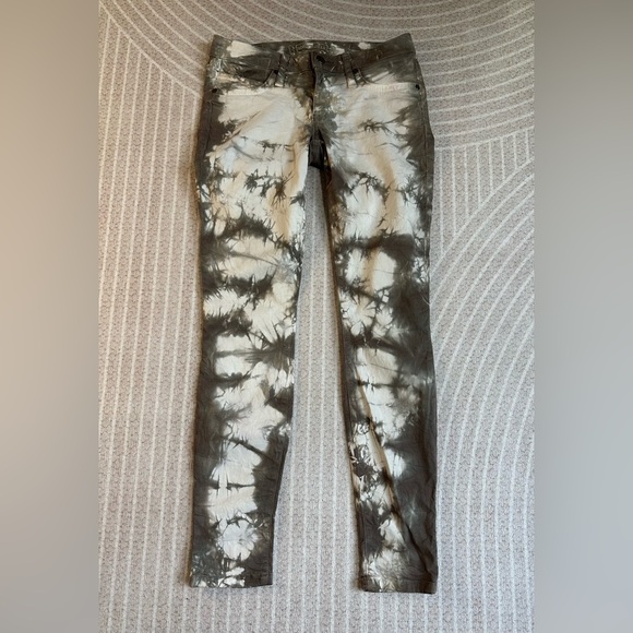 Robin's Jean Vintage Sz 27 Woman’s Embroidered Tie Dye Skinny Stretch - Picture 1 of 13